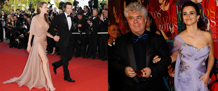 အန္ဂ်လီနာဂ်ိဳလီ၊ဘရက္ပစ္၊ဒါရိုက္တာပက္ဒရို အယ္မိုဒိုဘာ၊ပယ္နီလိုပီ ခရုဇ္ တို့အား ကန္း(စ)ရုပ္ရွင္ပြဲေတာ္တြင္ေတြ ့ရစဥ္